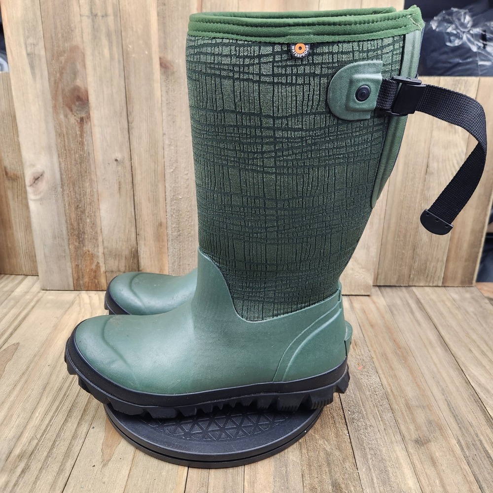 Bogs Whiteout Rubber Boots Womens size 9 Adjustable Waterproof Faux Fur Winter